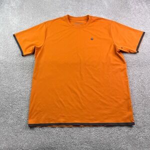 686 Shirt Mens Large Orange Lets Go Tech Performance Short Sleeve Activewear